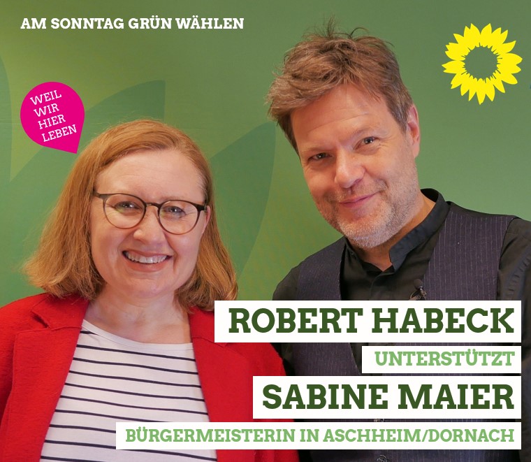 Robert Habeck unterstütz Sabine Maier