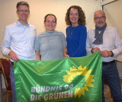 Der neue Grünen-Vorstand: Jan Schreier, Lina Della Libera, Andrea Seekatz, Walter Wiedenhofer