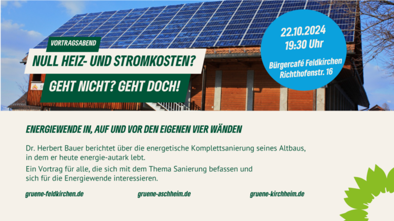 Vortrag: Energiewende in, vor und auf den eigenen Wänden