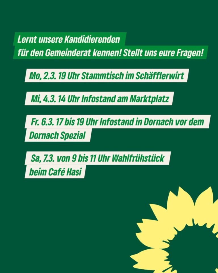 Termine bis zur Wahl